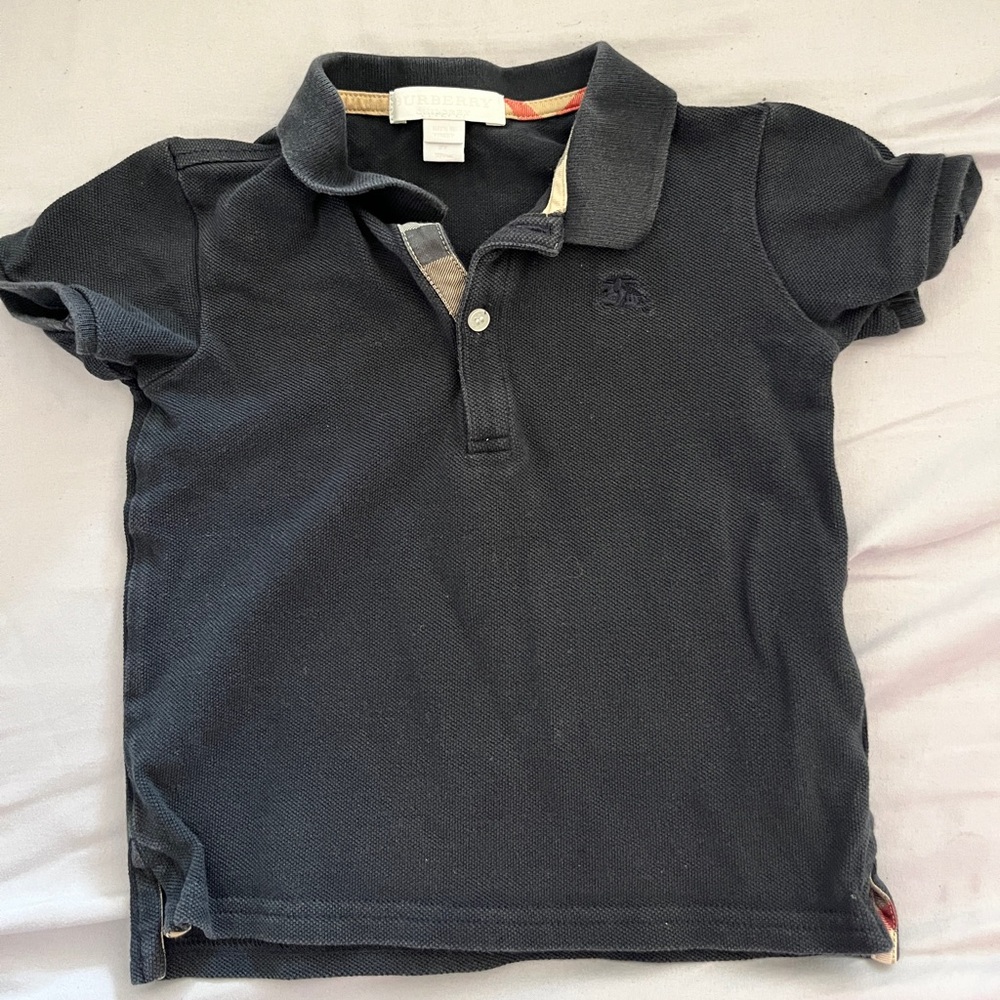 2T Black Burberry Toddler Polo Shirt